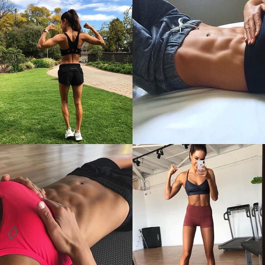 Kayla Itsines multiple pictures of her ripped abs